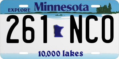 MN license plate 261NCO