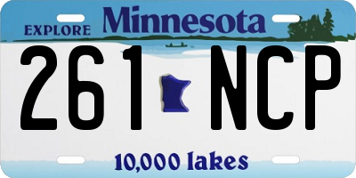 MN license plate 261NCP