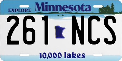 MN license plate 261NCS
