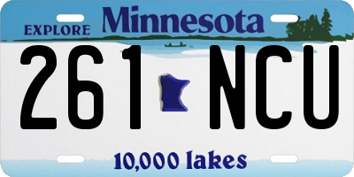 MN license plate 261NCU