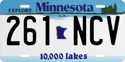 MN license plate 261NCV