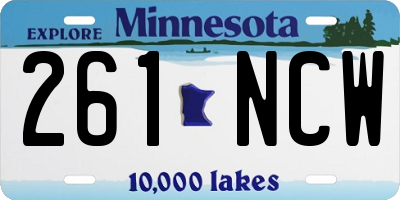 MN license plate 261NCW