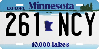 MN license plate 261NCY
