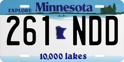 MN license plate 261NDD