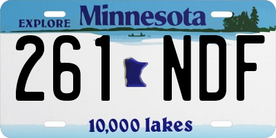 MN license plate 261NDF