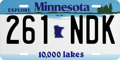 MN license plate 261NDK
