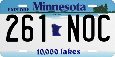 MN license plate 261NOC
