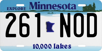 MN license plate 261NOD