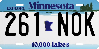 MN license plate 261NOK