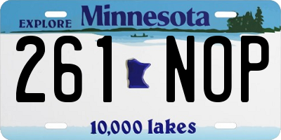 MN license plate 261NOP