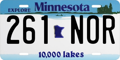 MN license plate 261NOR