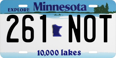 MN license plate 261NOT