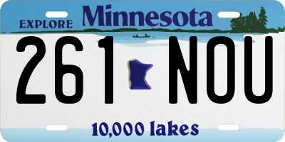 MN license plate 261NOU