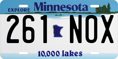 MN license plate 261NOX