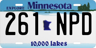 MN license plate 261NPD