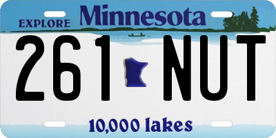 MN license plate 261NUT
