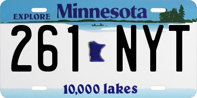MN license plate 261NYT