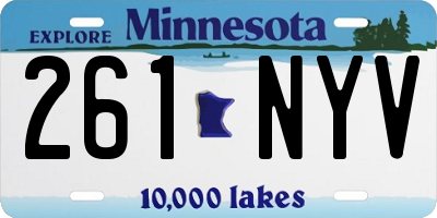 MN license plate 261NYV