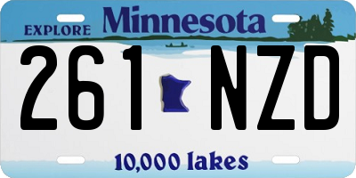 MN license plate 261NZD