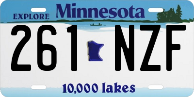 MN license plate 261NZF