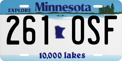 MN license plate 261OSF