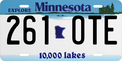 MN license plate 261OTE