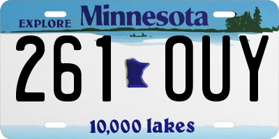 MN license plate 261OUY