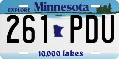 MN license plate 261PDU
