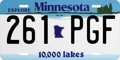 MN license plate 261PGF
