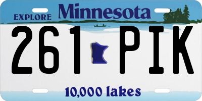 MN license plate 261PIK