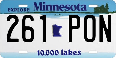 MN license plate 261PON