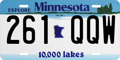 MN license plate 261QQW