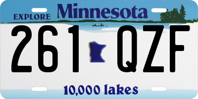 MN license plate 261QZF