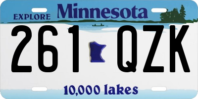 MN license plate 261QZK