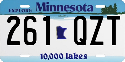 MN license plate 261QZT
