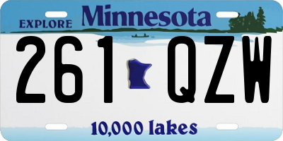 MN license plate 261QZW