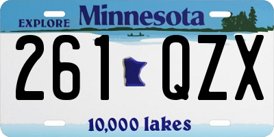 MN license plate 261QZX