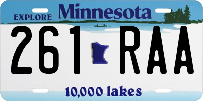 MN license plate 261RAA