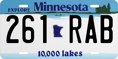 MN license plate 261RAB