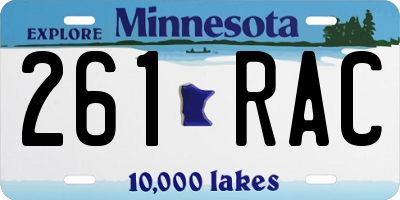 MN license plate 261RAC