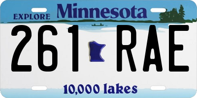 MN license plate 261RAE