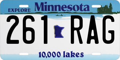 MN license plate 261RAG