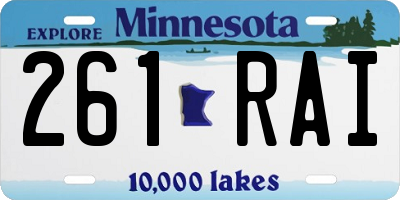 MN license plate 261RAI