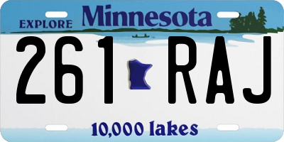 MN license plate 261RAJ
