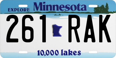 MN license plate 261RAK