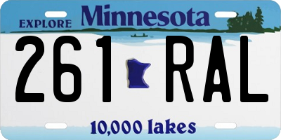 MN license plate 261RAL