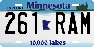 MN license plate 261RAM