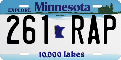 MN license plate 261RAP