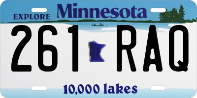 MN license plate 261RAQ