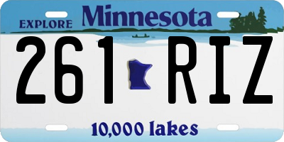 MN license plate 261RIZ